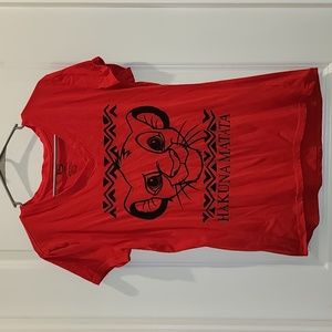 Disney Red Simba Hakuna Matata V-neck Tee